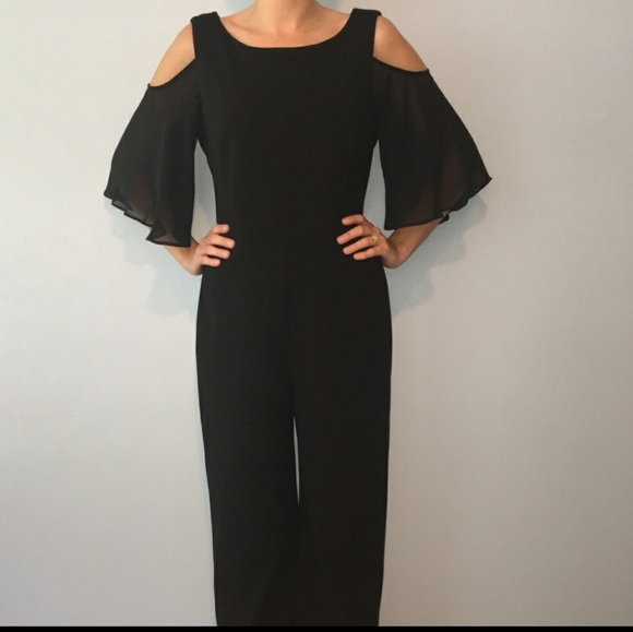 Connected Cold-Shoulder Wide-Leg Jumpsuit EUC - Picture 1 of 5